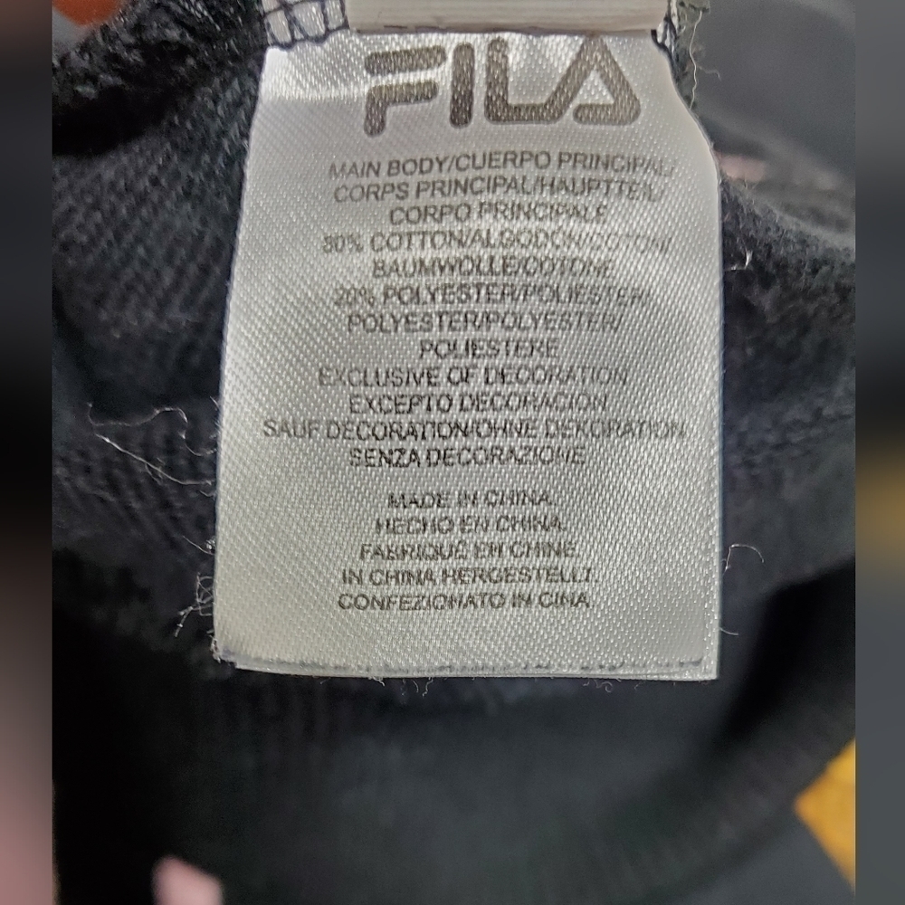 Fila Retro Knit Sweater | Black | Spellout Logo | Size Large | Good Condition - Picture 4 of 7